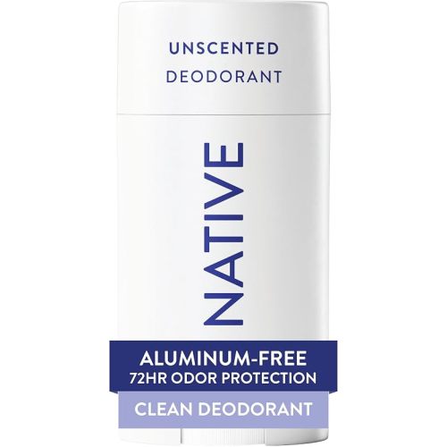 Native Deodorant Contains Naturally Derived Ingredients, 72 Hour Odor Control, Deodorant for Women and Men, Aluminum Free, Unscented 2.65oz