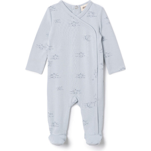 Stars Print Cotton Onesie Blue - Mocha | Maisonette