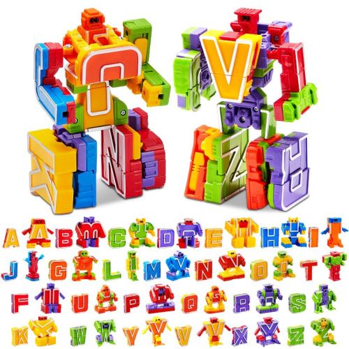 Joyfy 26Pcs Alphabet Robots Toy, Preschool Learning Resources for Boys, Toddlers Education Toy,Letters Learning Toy for Kids Toddlers Aged 3 4 5 6