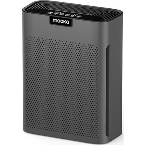 Air Purifiers for Home Large Room 2000 Ft² with Washable Filters, MOOKA H13 HEPA Air Purifier for Home Ptes Bedroom with Fragrance, Air Cleaner for Smoke Dust Pollen Pets Hair Odor, KJ190L Grey