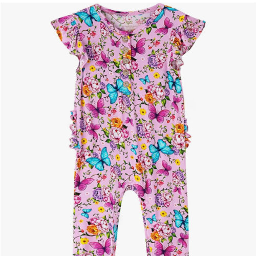 Baby Girls Romper Jumpsuits Viscose from Bamboo 2 Way Zipper Sleeveless Footless Sleep and Play 3-24 Months