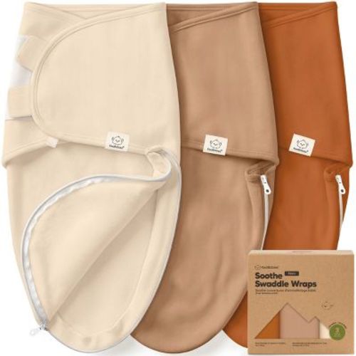 KeaBabies 3pk Organic Swaddle Sleep Sacks Baby, Newborn Swaddles Wrap 0-3 Months, Soft Premies Wearable Swaddle Blanket (Terracotta, OS)