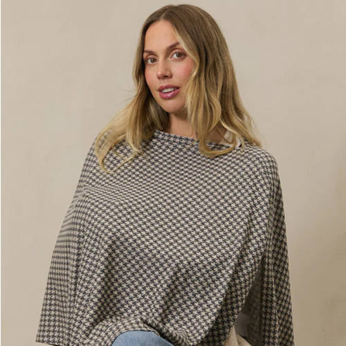 Stormy Houndstooth Nursing Cover