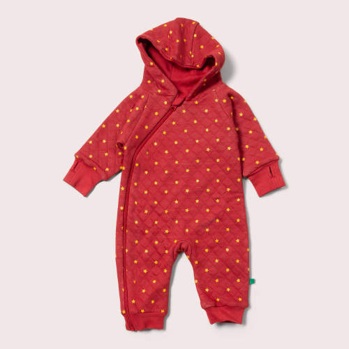 Red Stars Hooded Snug Suit, 0-3 months