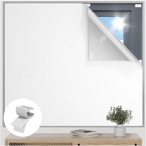 100% Blackout Curtains for Bedroom, 36"x57" Portable Black Out Window Cover