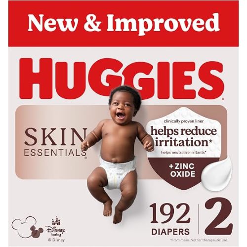 Huggies Skin Essentials Diapers Size 2, 192 Count (3 Packs of 64)
