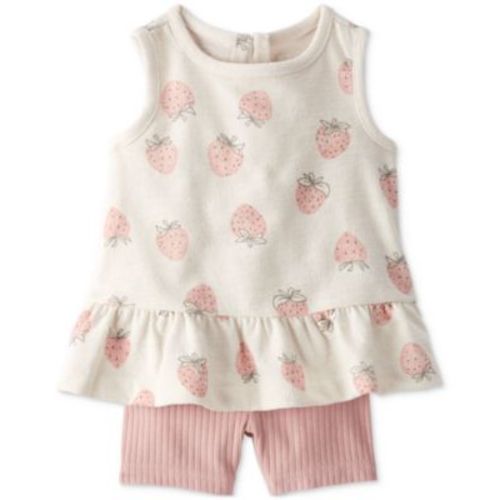 Baby Girls 2-Pc. Organic Cotton Tank & Biker Shorts Knit Set