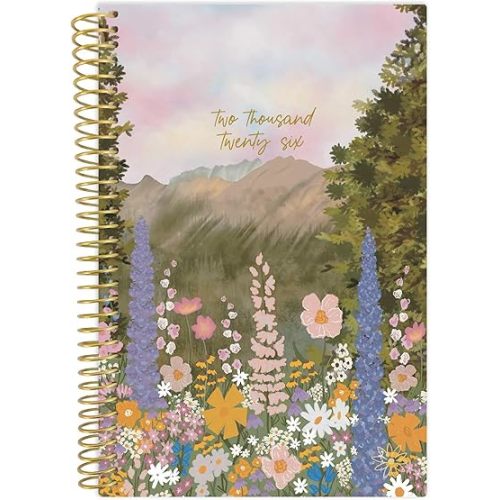 bloom daily planners 2026 Pocket Planner - 4” x 6” - (January 2026 - December 2026) - MINI Weekly/Monthly Agenda Organizer & Calendar Book - Wildflower Mountainside