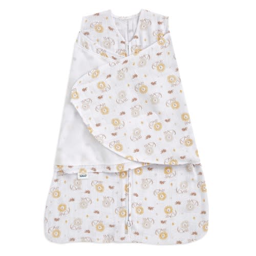 Lion Print Cotton Muslin Newborn Swaddle | HALO
