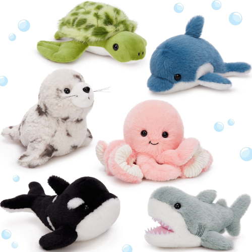 MaoGoLan, Sea Stuffed Animals Set, 9 inch, Blue Marine Creatures
