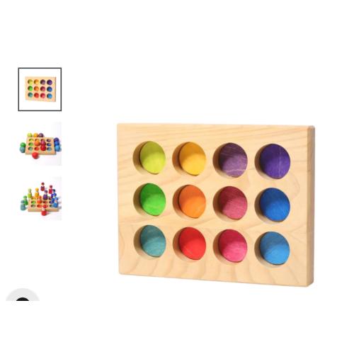 Wooden Rainbow Sorting Board