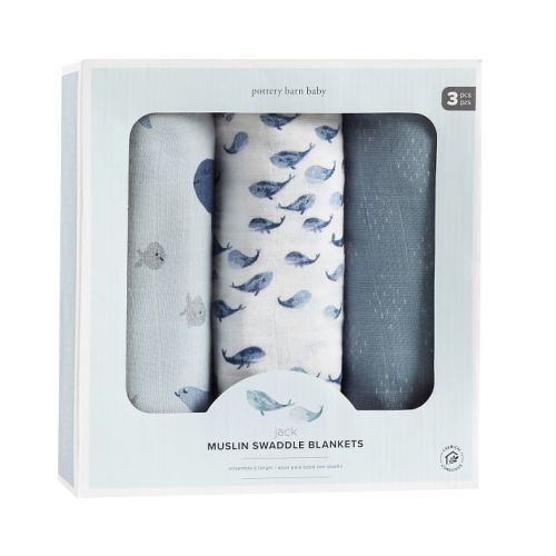 Jack Nautical Baby Swaddle - Set Of 3 | Pottery Barn Kids