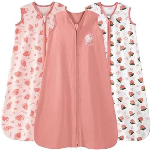 Unnivoll Baby Sleep Sack 0-24 Months 3 Pack 100% Cotton Lightweight 0.5 TOG Wearable Blanket Baby Sleep Bag
