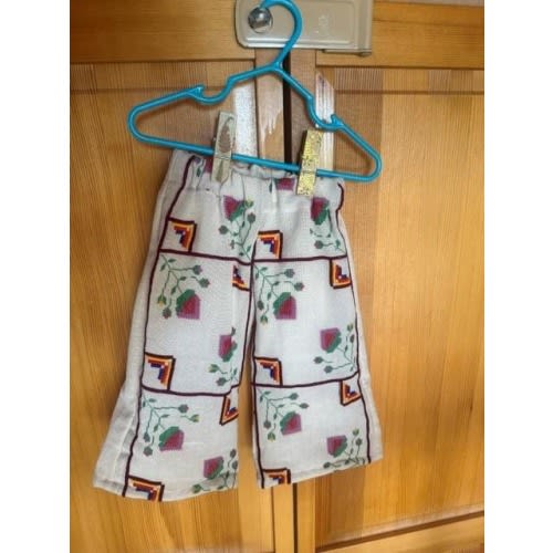 Linen Baby Wide Leg Pants, Handmade from Vintage Table Cloth