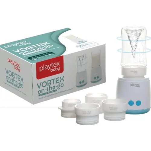 Playtex Vortex Portable Bottle Warmer – Warms & Mixes Formula with Spinning Motion – Rechargeable, Leak-Proof, Travel Friendly – Fits Most Baby Bottles