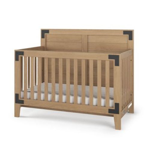 Child Craft Lucas 4-in-1 Convertible Crib, Converts to Day Bed, Toddler Bed and Full Size Bed, 3 Mattress Positions, Baby Safe Finish (Nutmeg)