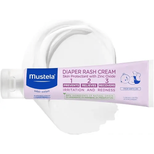 Mustela Baby Diaper Rash Cream 123 - Skin Protectant with Zinc Oxide - Fragrance Free & Paraben Free - with 98% Natural Ingredients - Various Packaging