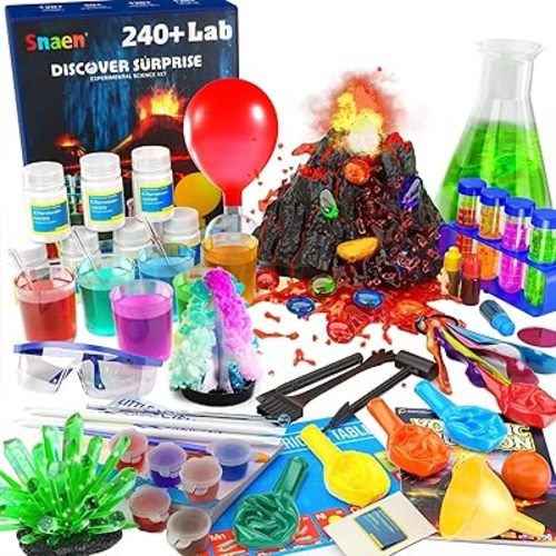 SNAEN 240+ Lab Experiments Science Kits, Chemistry Set, Crystal Growing, Erupting Volcano, STEM Activities Educational Toys Gifts for 6 7 8 9 10 11 Years Old Boys Girls Kids Toys