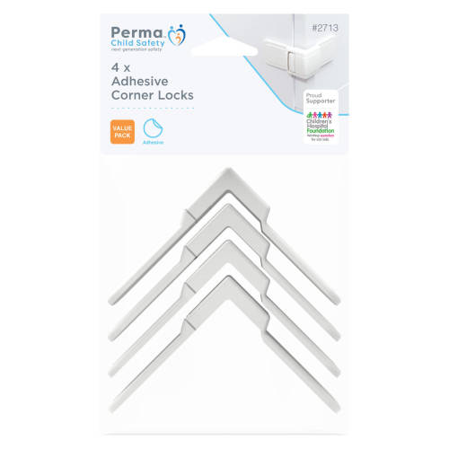 Perma Child Safety Corner Drawer Locks - 4 Pack