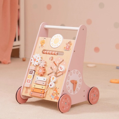 Wooden Pink Baby Push Walker