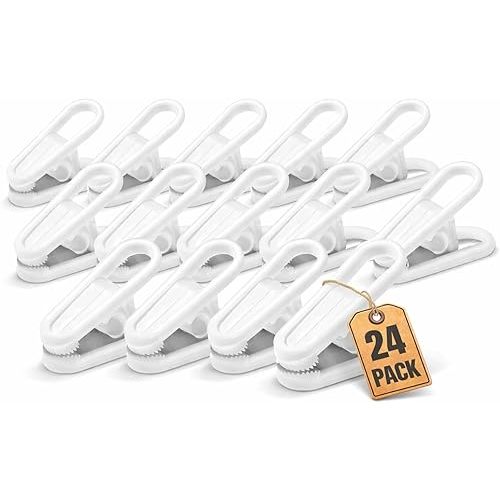 Multi-Purpose Hanger Clips (24 Count) White