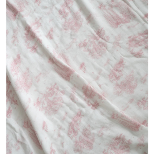 Spring Toile Pink Bamboo Baby Blanket | The Gilded Bird US