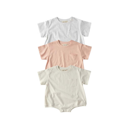 Cory Pocket Romper Bundle- Peach Powder