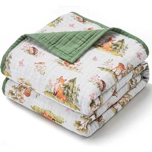 Muslin Baby Blankets for Girls Boys, Cotton Receiving Blanket