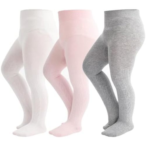 Baby Tights Toddler Cable Knit Leggings 2/3 Pack Cotton Seamless Stockings Pantyhose for Infants Toddlers