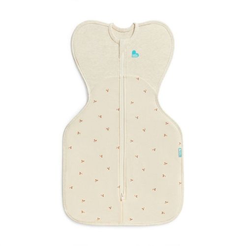 Love to Dream Baby Swaddle Up Sleep Sack - Cotton Fleece 1.5 TOG Sleeveless Wrap - Oat Twigs - S: Botanical Pattern, Breathable Fabric