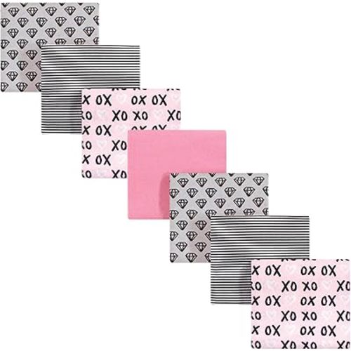 Hudson Baby Unisex Baby Cotton Flannel Receiving Blankets Bundle, Xoxo, One Size