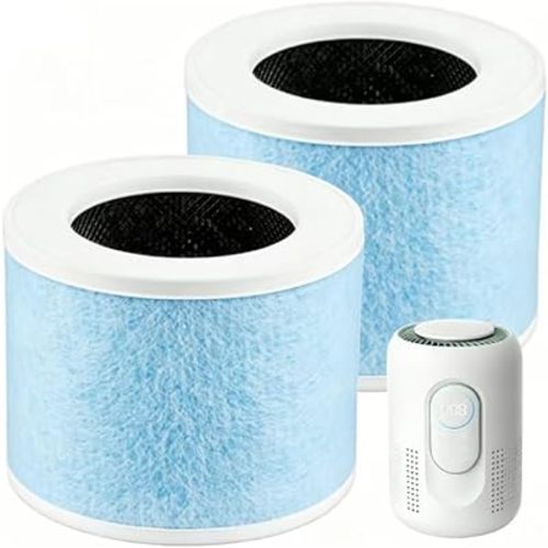 4-in-1 Air Filter Compatible with Momcozy Nursery Air Purifier, H13 True HEPA with Activated Carbon and Pre-Filter, 2 Pack