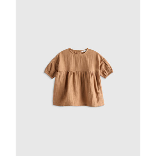 100% Organic Cotton Gauze Dress in Toasted Coconut