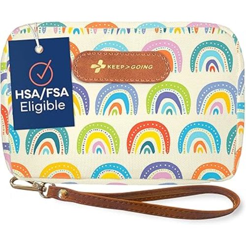 KeepGoing Travel First Aid Kit for Kids – 130 Pc. for Car, Home, Purse, Diaper Bag & Backpack with Latex-Free Bandages - Mini First Aid Kit Travel Size TSA-Approved