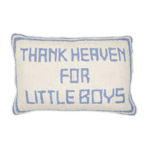 Thank Heaven For Little Boys Embroidery Decorative Pillow