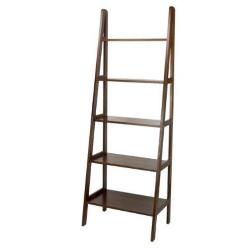 Flora Home 72" 5 Shelf Ladder Bookcase Warm Brown