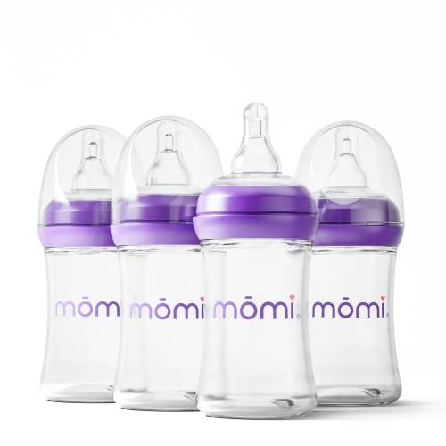 mōmi breast-like bottle sets, 4oz glass