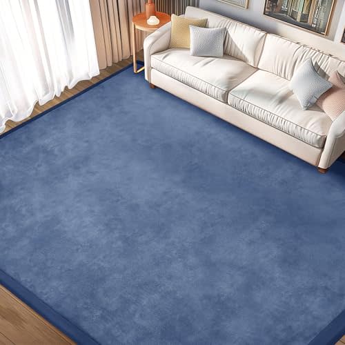 ILPEOD Baby Play Mat 1.2" Thick Memory Foam Nursery Rug Area Rug, 13'1" x 6'7", Velvet, Blue