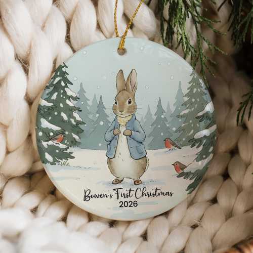 Beatrix Potter Peter Rabbit Baby’s First Christmas Ornament Ceramic Keepsake