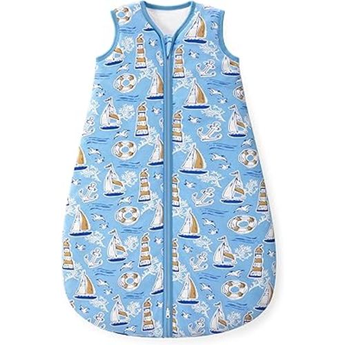 Yoofoss Baby Sleep Sack 6-12 Months, 1.5 Tog Baby Wearable Blanket with 2-Way Zipper, 100% Cotton Organic Fabric Winter Infant Sleeping Sack, Warm Soft Comfy