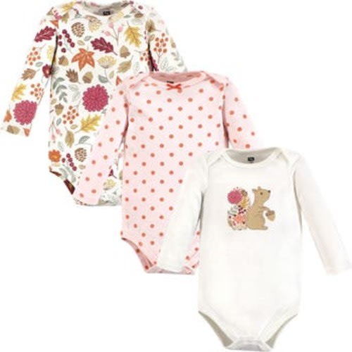 Infant Breathable Cotton Long-Sleeve Bodysuit Bundle 3 Count, 3-6M
