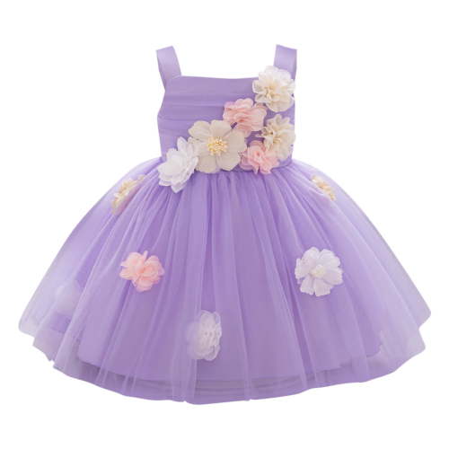 Moocorvic Baby Girl Tulle Dress Casual Flower Embroidery Toddler Dresses Wedding Gown for Summer Party Birthday Outfit 6-9 Months,Purple - Walmart.ca