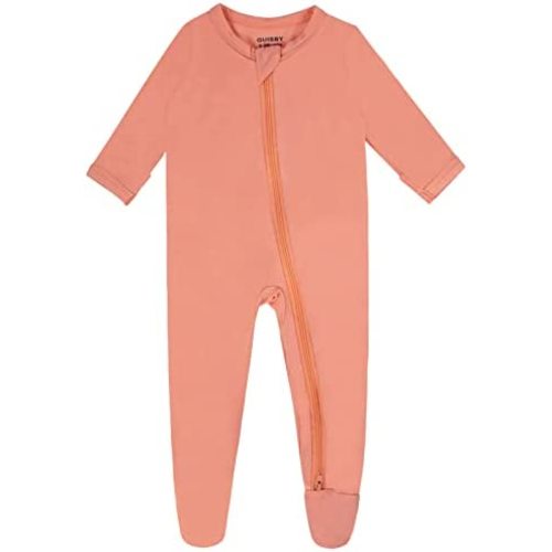 GUISBY Pajamas for Baby Boys & Girls, Infant Onesie with Mitten Long Sleeve Footed Pjs