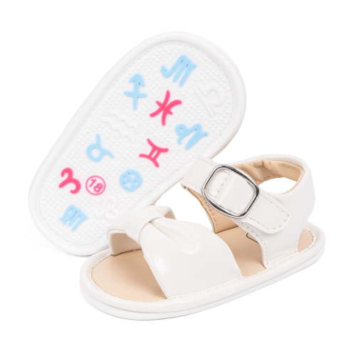 Meckior Baby Girls Sandals Rubber Sole Infant Summer Bow-Knot Shoes for First Walker 0-18 Months