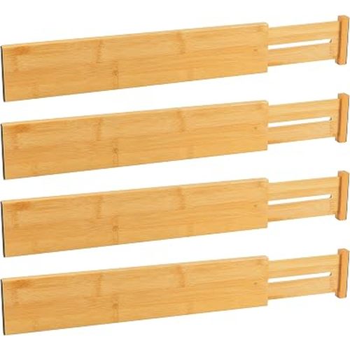 Utoplike Kitchen Drawer Divider, Expandable Bamboo Drawers Organizer 3.2" H