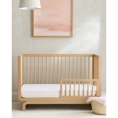 Organic Cotton Pattern Crib Sheet in Pink Brushstroke Dot