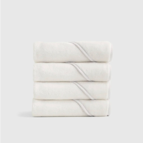 Organic Turkish Cotton Baby Hooded Towel Set 4-Pack - White