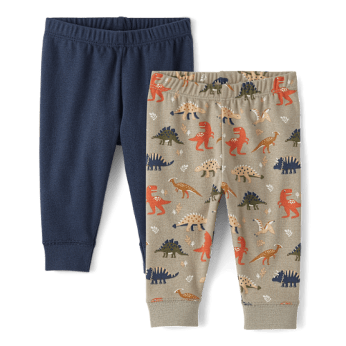 Baby Boys Dino Pants 2-Pack - Gray