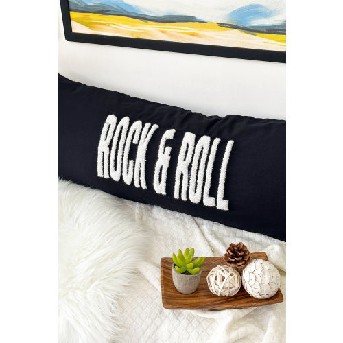 Rock & Roll Pillow Cover with Punch Needle Embroidery