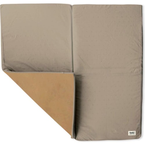 Baby Padded Organic Cotton Play Mat, Medium, Grey & Brown